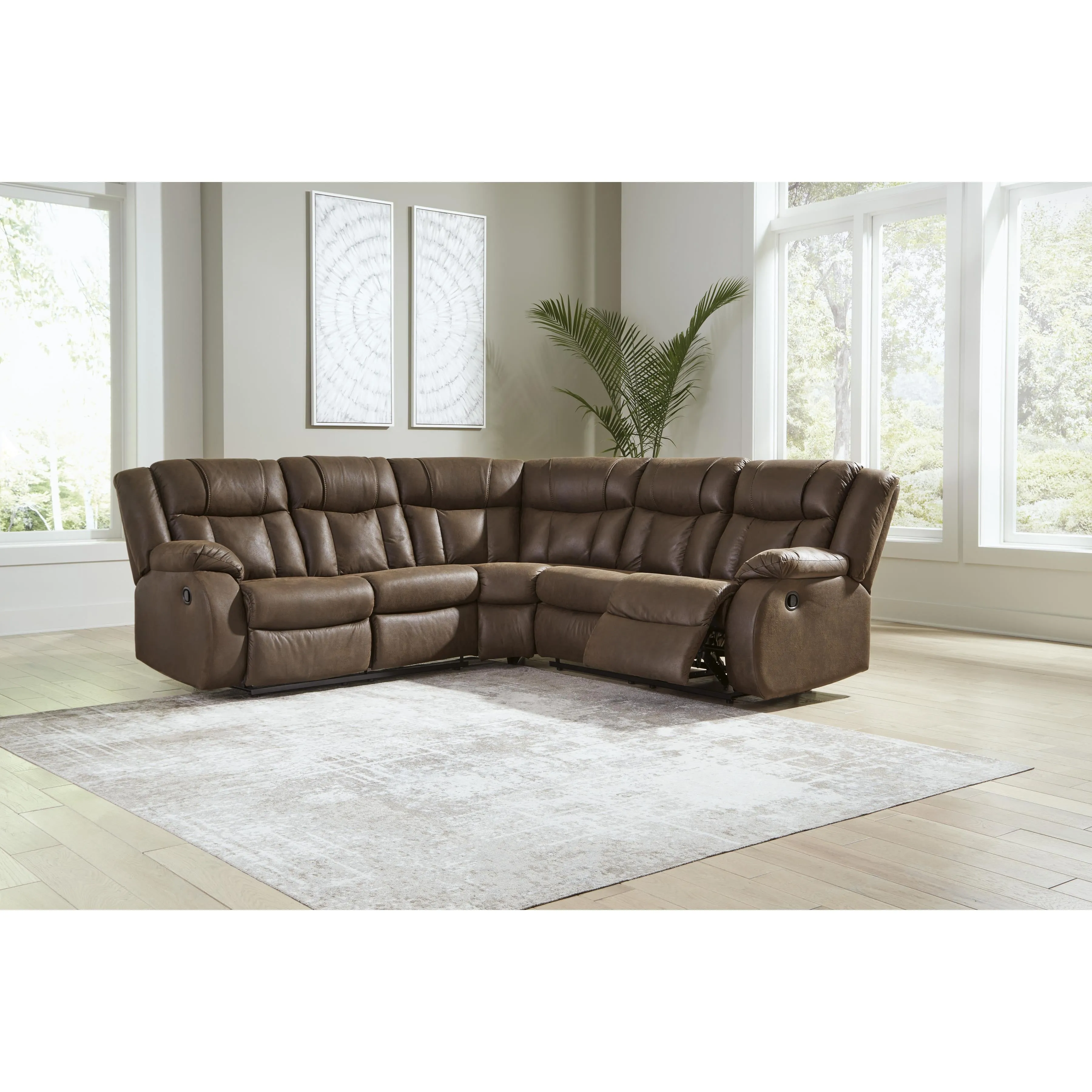 Signature Design by Ashley Trail Boys Reclining Leather Look 2 pc Sectional 8270348C/8270350C