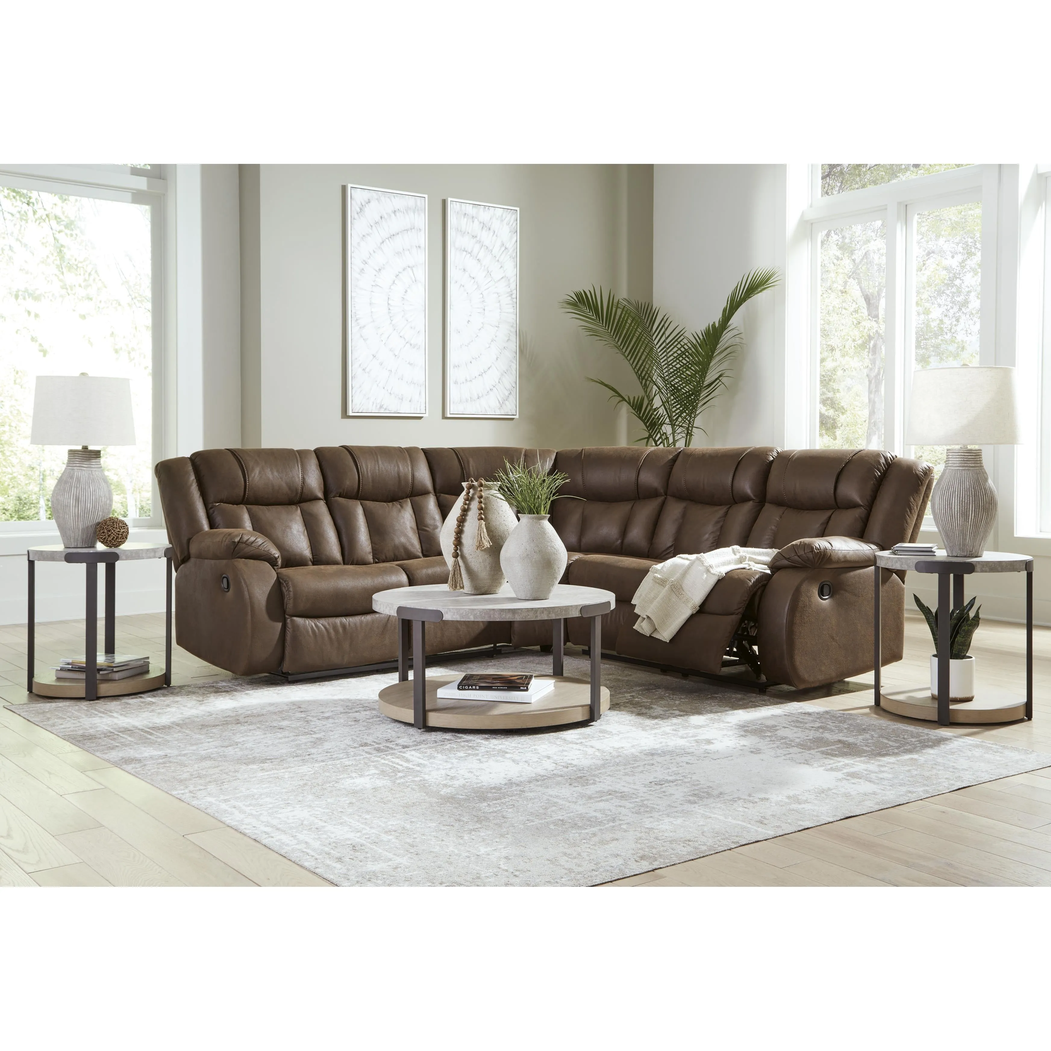 Signature Design by Ashley Trail Boys Reclining Leather Look 2 pc Sectional 8270348C/8270350C