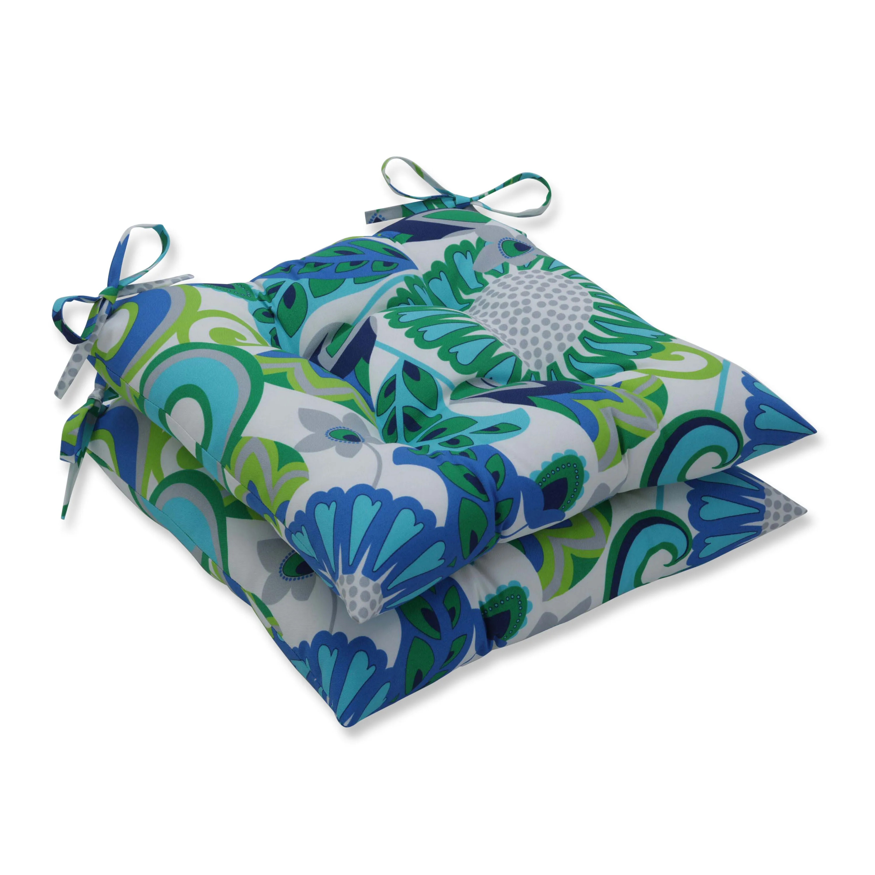 Sophia Turquoise/Green Tufted Seat Cushions