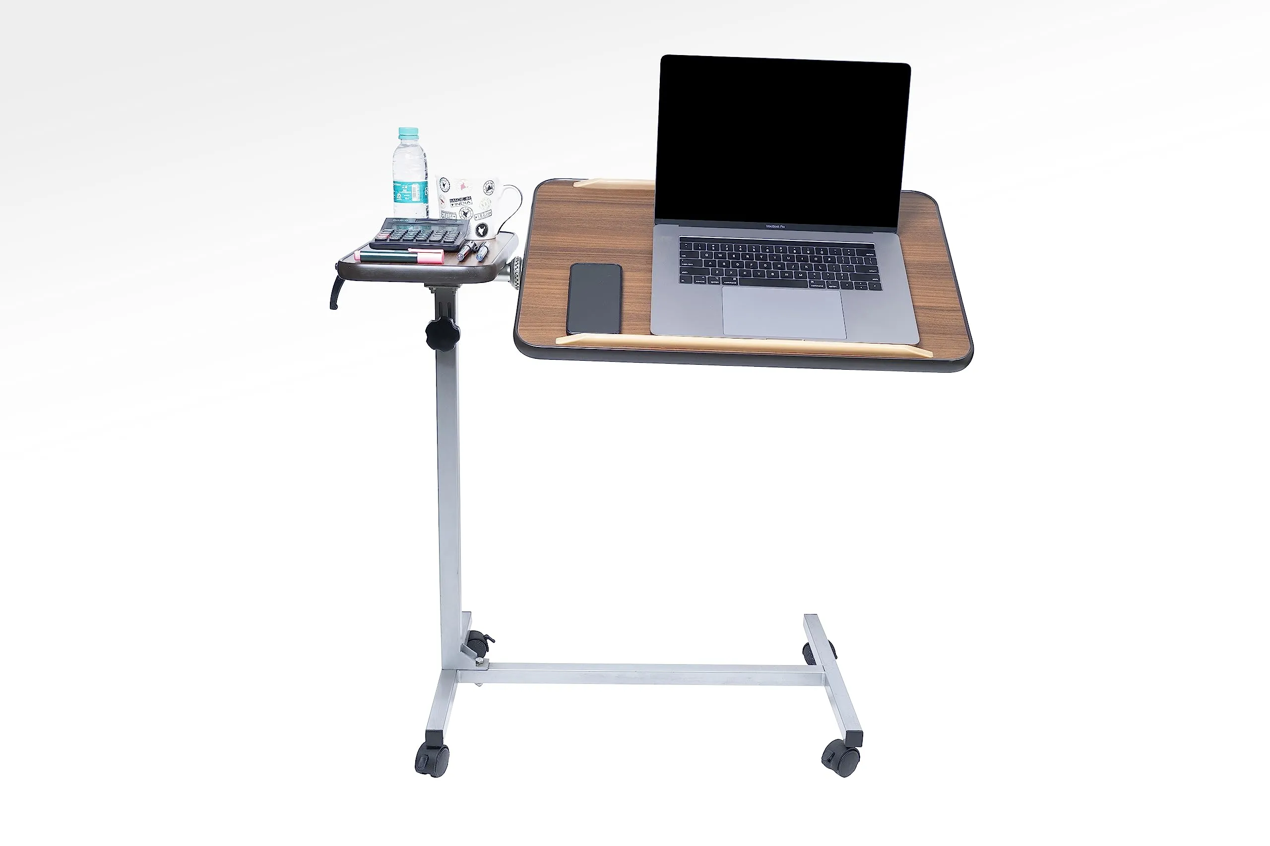 Sunbeam Enterprises Height Adjustable OverbedTable | Laptop Table with Wheels