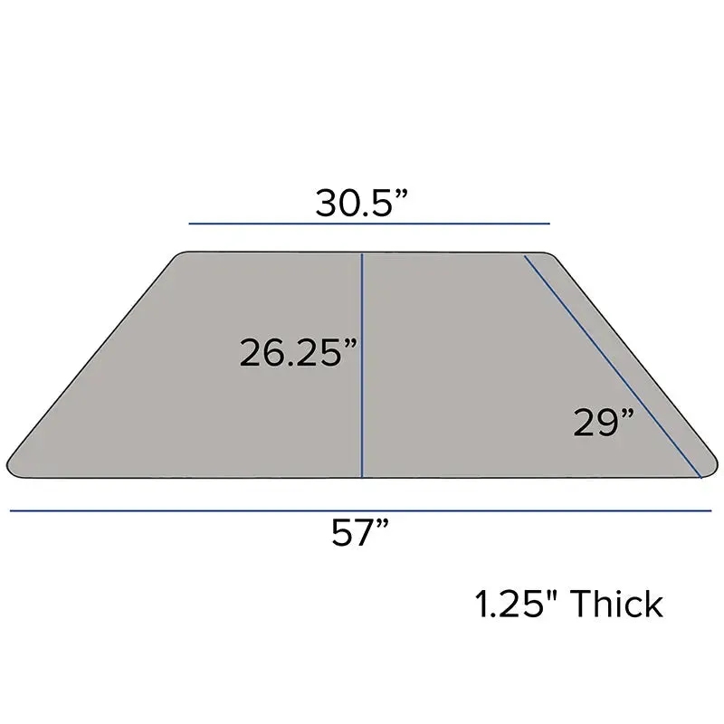 Sydney 29''W x 57''L Trapezoid HP Laminate Activity Table - Height Adjustable Short Legs