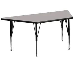 Sydney 29''W x 57''L Trapezoid HP Laminate Activity Table - Height Adjustable Short Legs