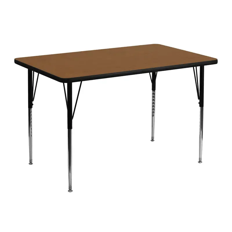 Sydney 30''W x 48''L Rectangular HP Laminate Activity Table - Standard Height Adjustable Legs