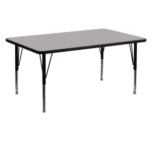 Sydney 30''W x 60''L Rectangular HP Laminate Activity Table - Height Adjustable Short Legs