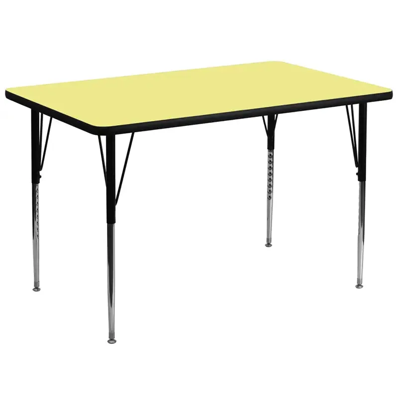 Sydney 36''W x 72''L Rectangular Thermal Laminate Activity Table - Standard Height Adjustable Legs