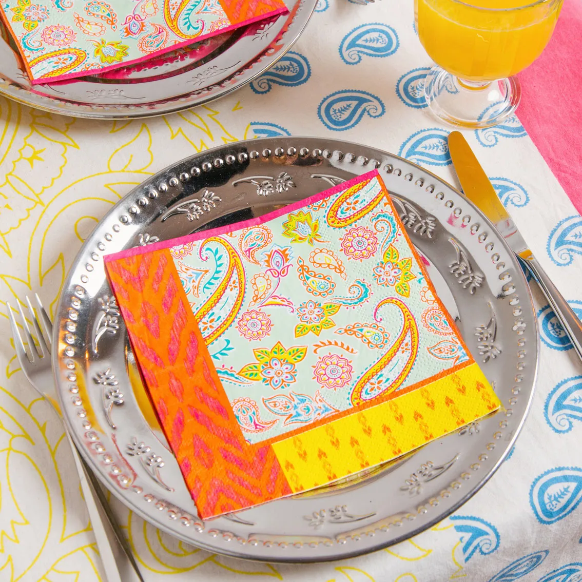 Talking Tables Boho Paisley Recyclable Paper Napkins