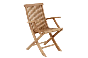 Turin chair with armrest in teak