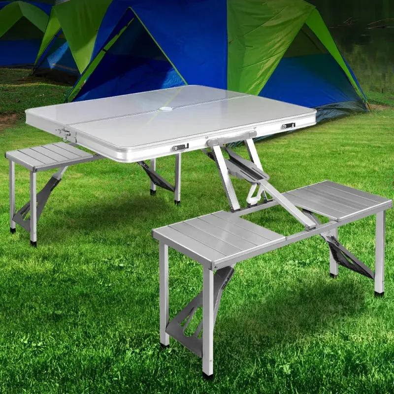 Weisshorn Portable Folding Camping Table and Chair Set | 85 cm