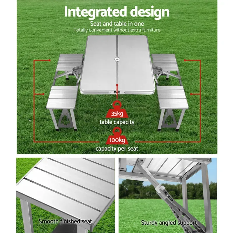 Weisshorn Portable Folding Camping Table and Chair Set | 85 cm