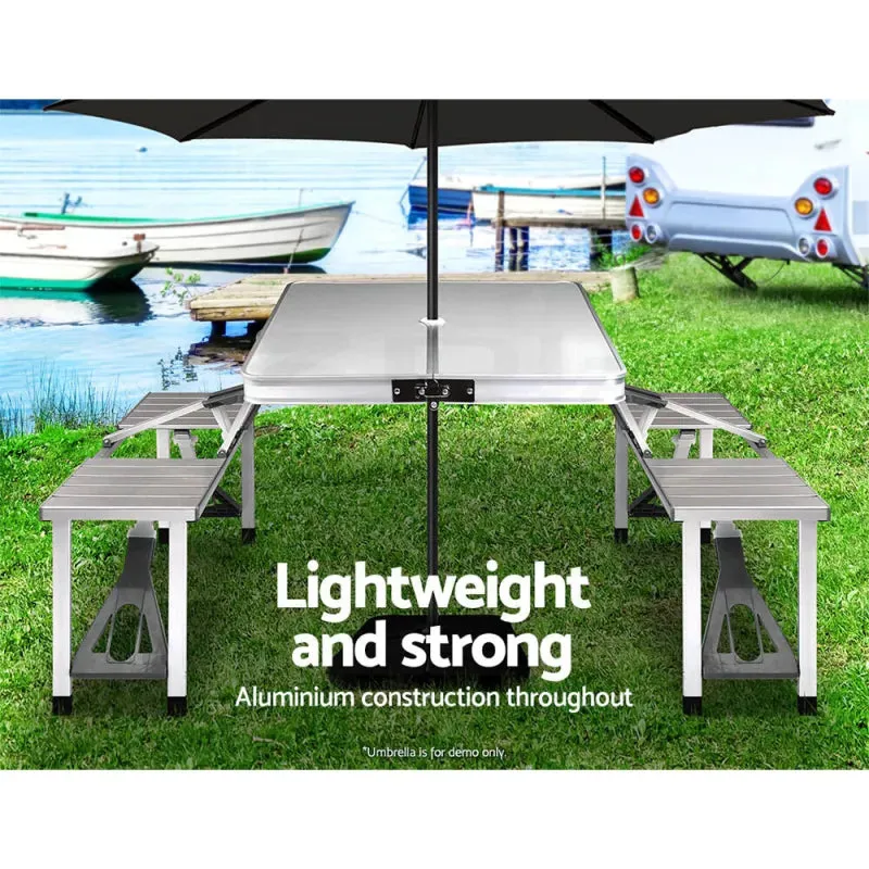 Weisshorn Portable Folding Camping Table and Chair Set | 85 cm