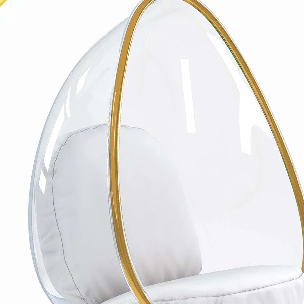 White And Gold Clear Acrylic Egg Bubble Chair