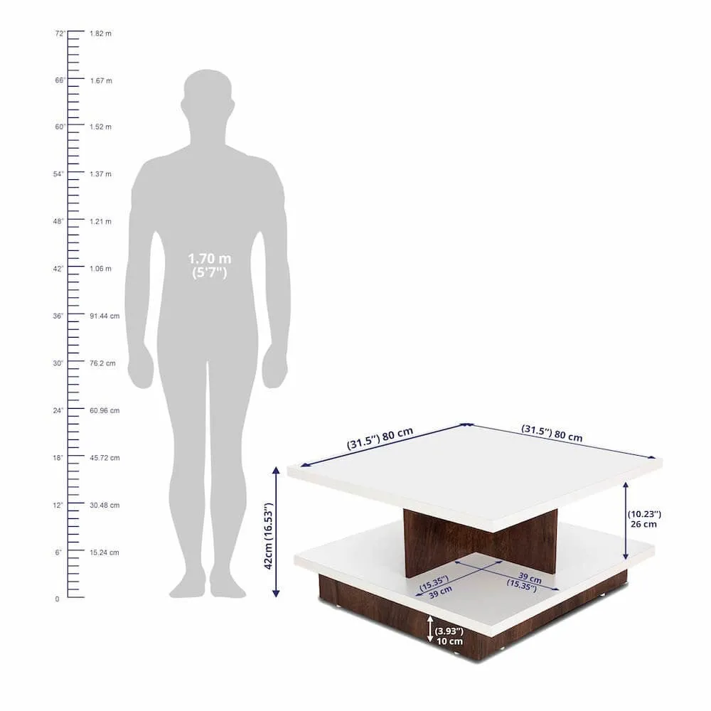 Yollo Engineered Wood  Centre Table in White